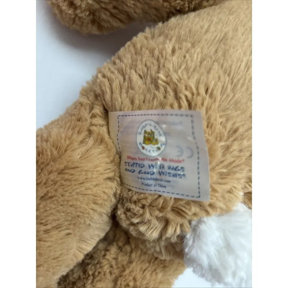 Build a Bear Pawlette Bunny Rabbit 16 Inch Plush Stuffed Animal Tan Pink Dress